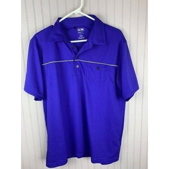 adidas Other - Adidas Size M Mens Golf Polo Shirt Climalite Purple short Sleeve